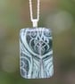  Pale green Art Nouveau glass pendant, fused glass Art Nouveau necklace F32 - Image 4