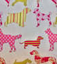 Feature Cushion Cover: Pink Dogs design 17" (43cm) Throw Pillow - Image 3