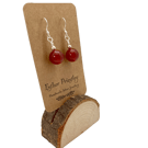 Carnelian dangle earrings - birthday gifts- red mineral bead jewellery