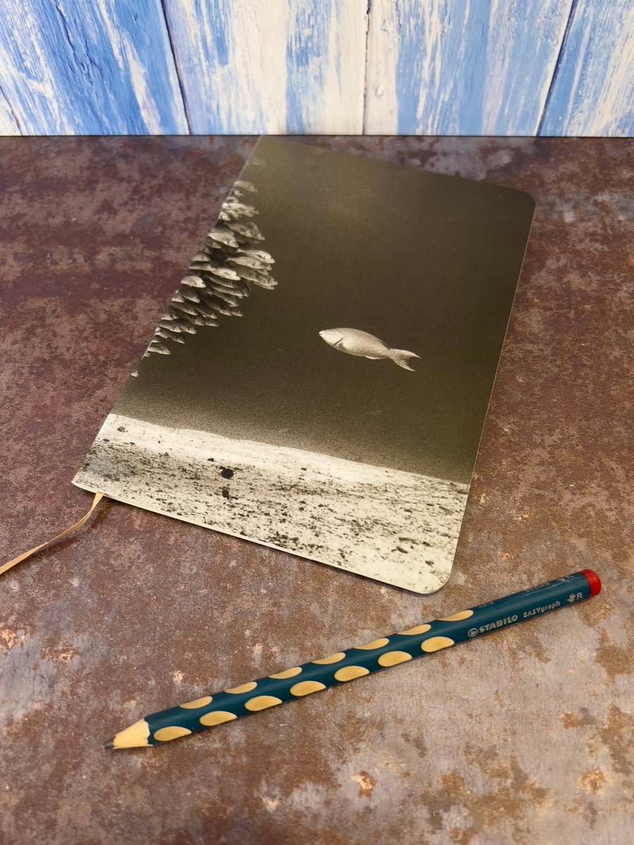 Notebook, Marine themed, A5 (ish), made from up-cycled and recycled materials.