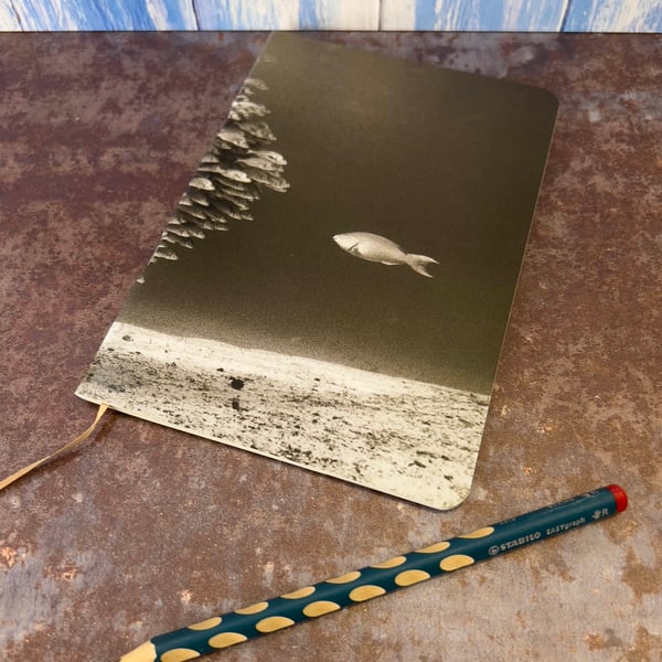 Notebook, Marine themed, A5 (ish), made from up-cycled and recycled materials.
