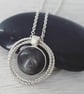 Silver Necklace with Black Onyx Pendant