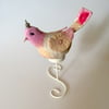 Little bird hand painted soft sculpture
