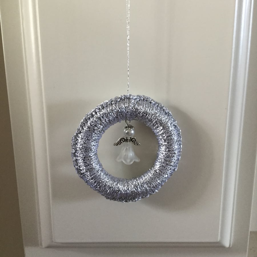 Christmas Tree Decoration with Beaded Angel