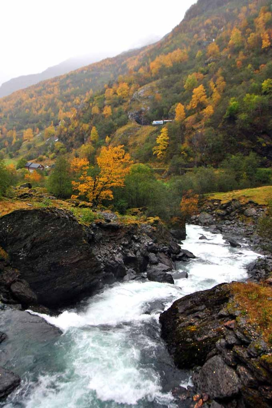 Waterfall Flamsdalen Valley Flam Norway Scandinavia Photograph Print