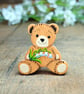 Lily of the Valley Brooch, Handmade May Birth Flower Gift, Teddy Bear Pin Badge - Image 1