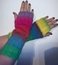 Fingerless Wrist Warmers in Vibrant Colours - Image 2