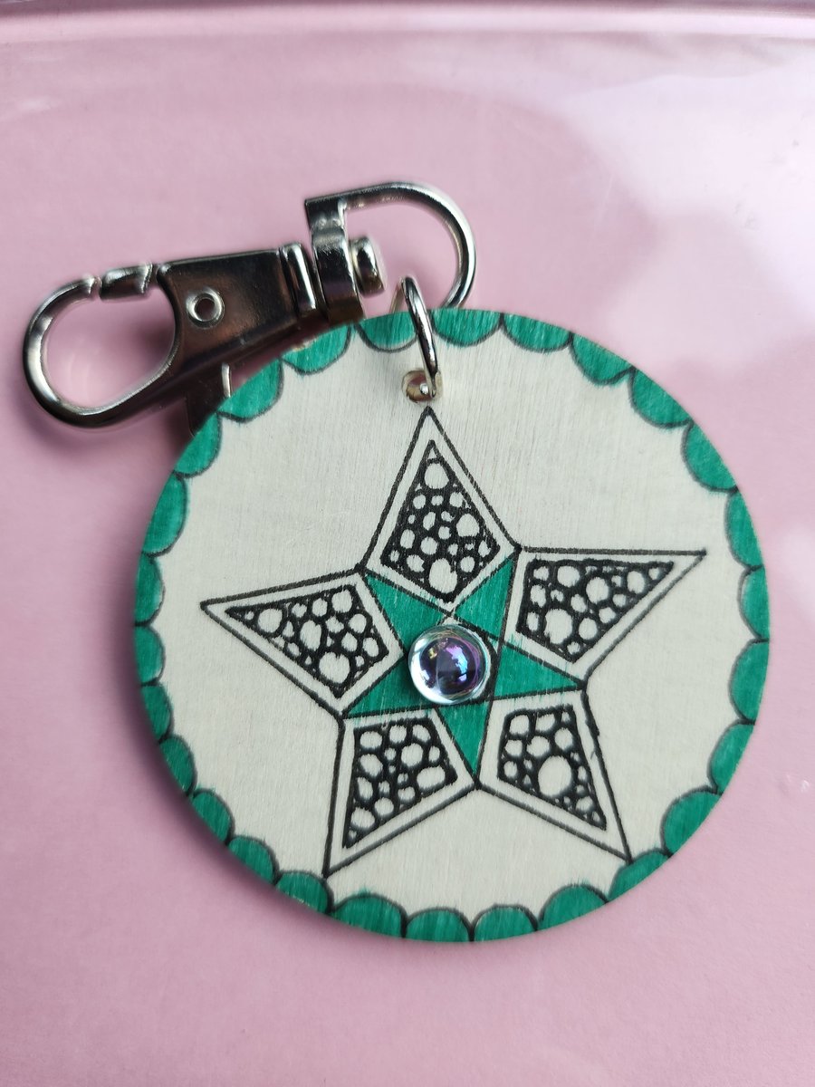 Hand drawn star keyring