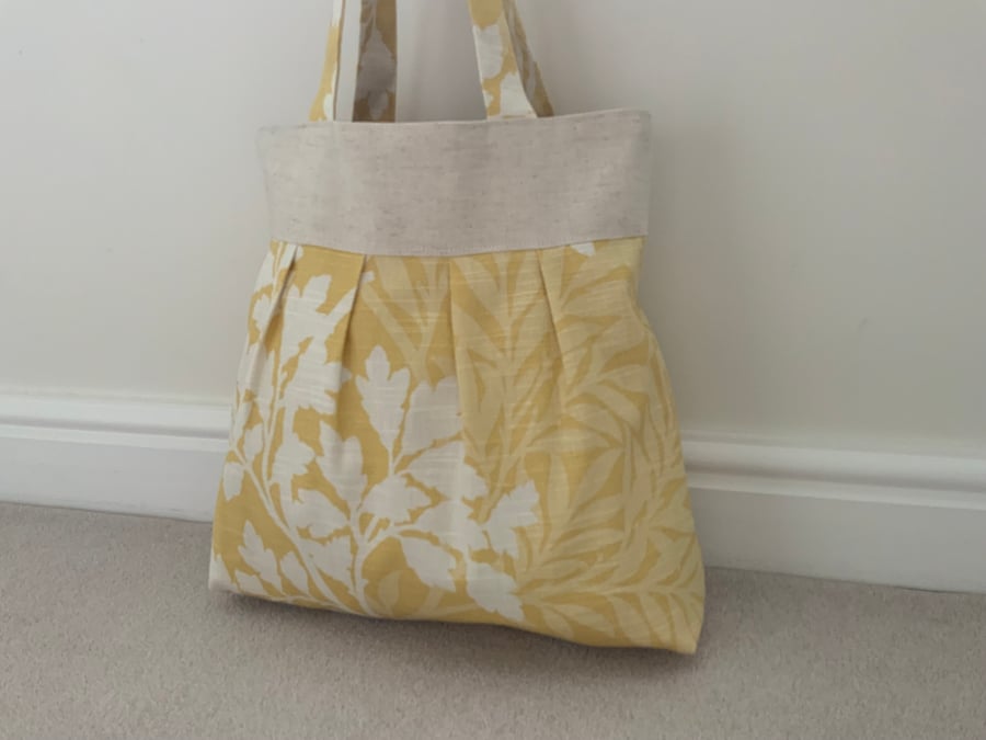 Tote Bag, Pleated Tote Bag, Linen, Hand Bag, Day Bag, Handmade Bag