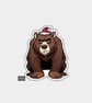 Unique Funny Christmas Sticker Xmas Decal For Adults - Grumpy Brown Bear