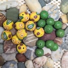 Yellow Polymer Clay Floral Beads and Spacers 
