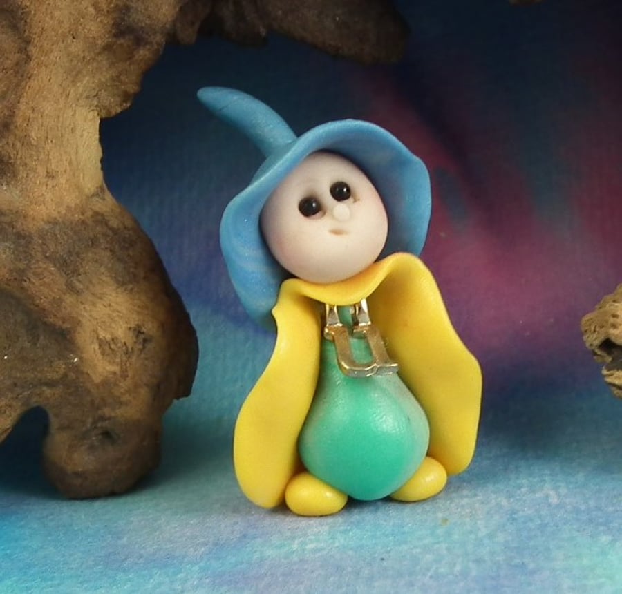 Spring Sale ... Tiny Garden Gnome 'Dev' OOAK Sculpt by Ann Galvin