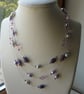PURPLE, PINK, LILAC AND GREY MULTI STRAND NECKLACE.  798 - Image 3