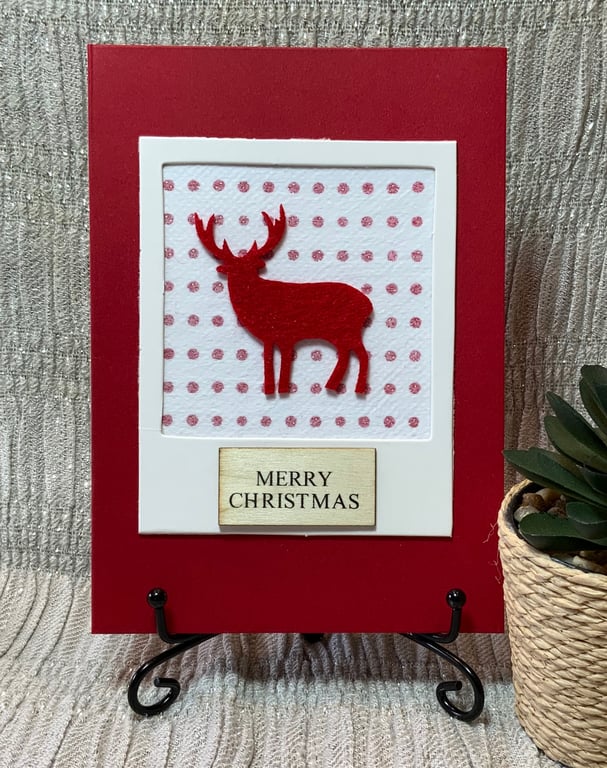 Red Stag Silhouette Christmas Card