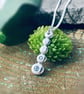 Recycled Handmade Sterling Silver Topaz River Pebble Pendant: Wedding
