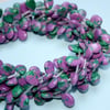 Malachite Ruby Zoisite (Synthetic) Teardrops 2pcs