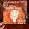 10" printed canvas of my painting "You are loved"