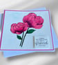 Hand Painted Peony Card – "I Thank My Lucky Stars For A Friend Like You" - Image 3