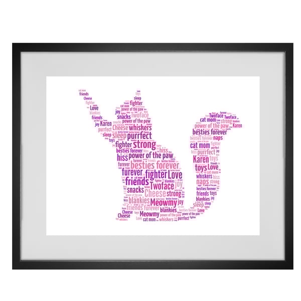 Personalised Cat Paw Design Word Art Gifts 