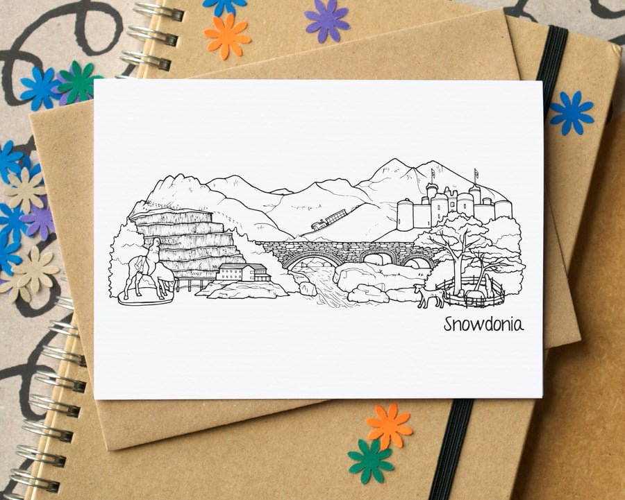 Snowdonia Skyline Greetings Card