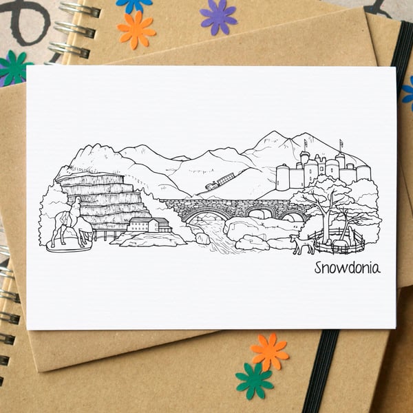 Snowdonia Skyline Greetings Card
