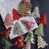 Twelve Trees of Christmas fabric garland - green and red