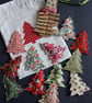 Twelve Trees of Christmas fabric garland - green and red