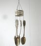 Coffee makes the world go round, upcycled spoon wind chime