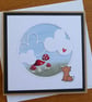Fox With Clouds and Toadstools Blank Card - Image 1