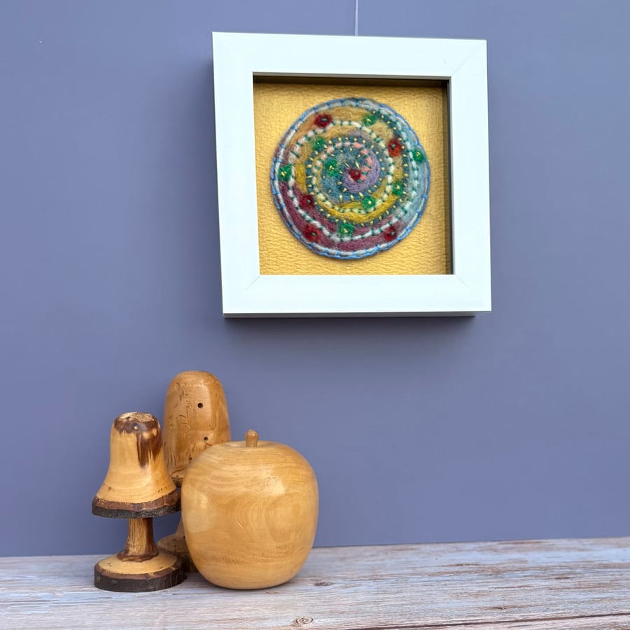 Felted Framed Picture - Lichen