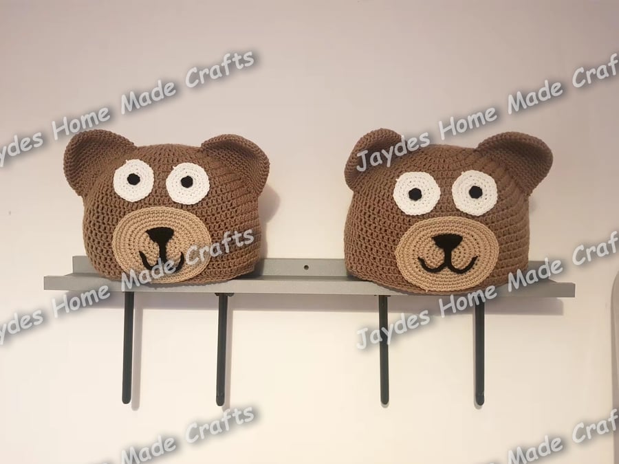 Crochet Teddy Bear Headrest Covers