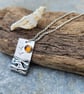 Silver mountains, landscape pendant with amber sun  - Image 3