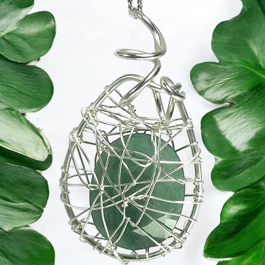 Genuine Emerald Necklace large faceted gemstone pendant