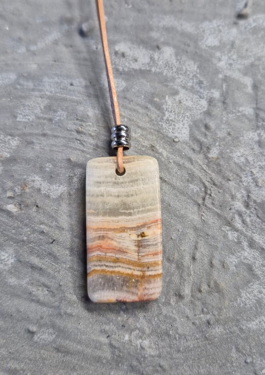 Argentina Rhodochrosite Oblong Pendant