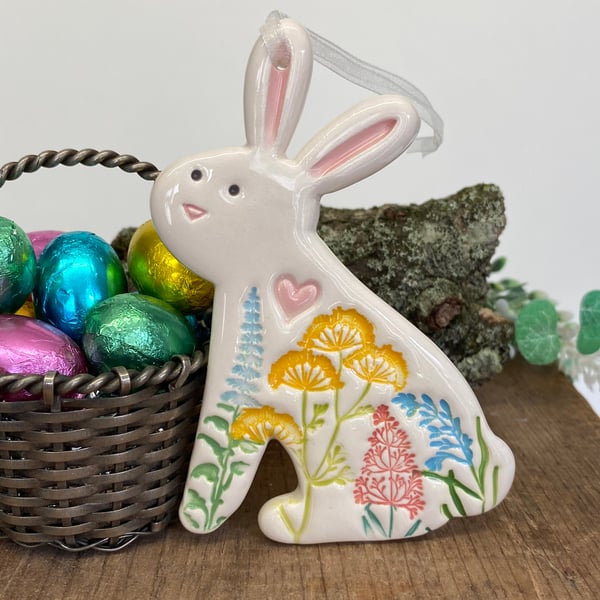 Ceramic Sitting Easter Bunny decoration