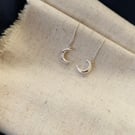 Handmade Sterling Silver Crescent Moon Earrings - Selene
