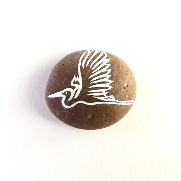 Heron Painted Stone - MADE TO ORDER