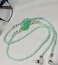 Pastel Green & Glass Eye Glass Chain