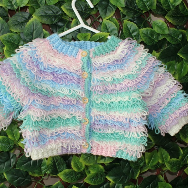 handmade crochet baby cardigan size  6 - 12 months