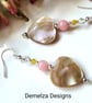 Mother of Pearl & Quartzite Earrings Silver Plate - Image 3