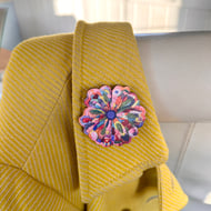Flower Wood Pin Badge