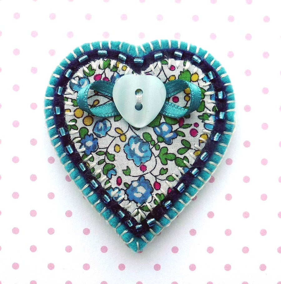 Felt Valentine Heart Brooch