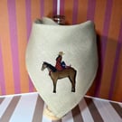 The Cowgirl & lucky horse shoes bandana neck triangle scarf 