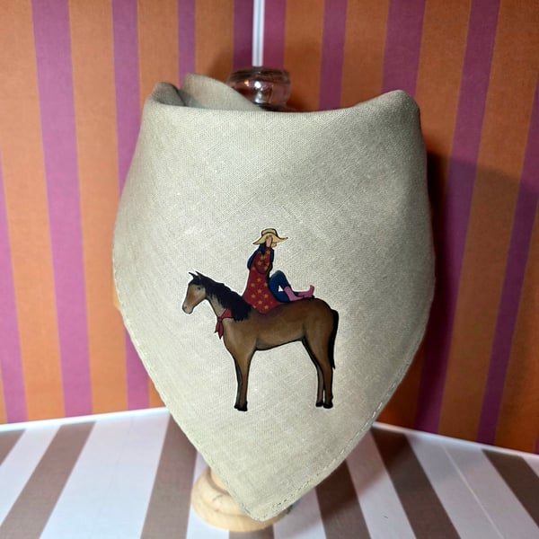 The Cowgirl & lucky horse shoes bandana neck triangle scarf 