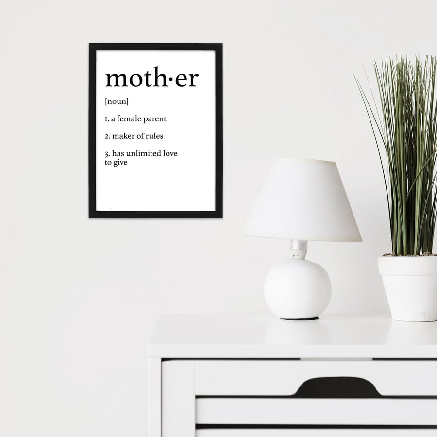Dictionary definition print, Mother's Day gift: Mother