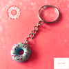 Quirky Blue Doughnut Keyring - Fun Food Keychain, Gift, Donut