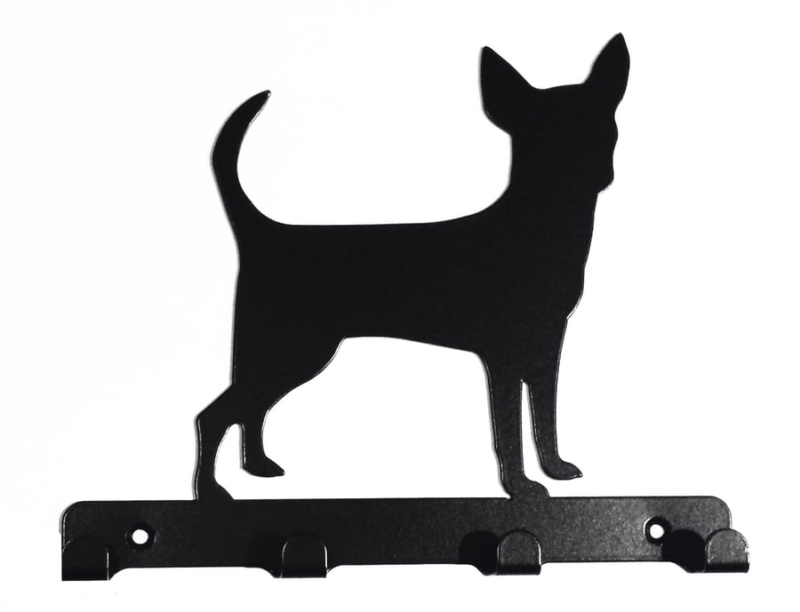Chihuahua Dog Silhouette Steel Key Hook Rack - metal wall art