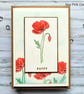 Blank Red Poppy Card - textured, embossed, all occasions, birthday, remembrance - Image 2
