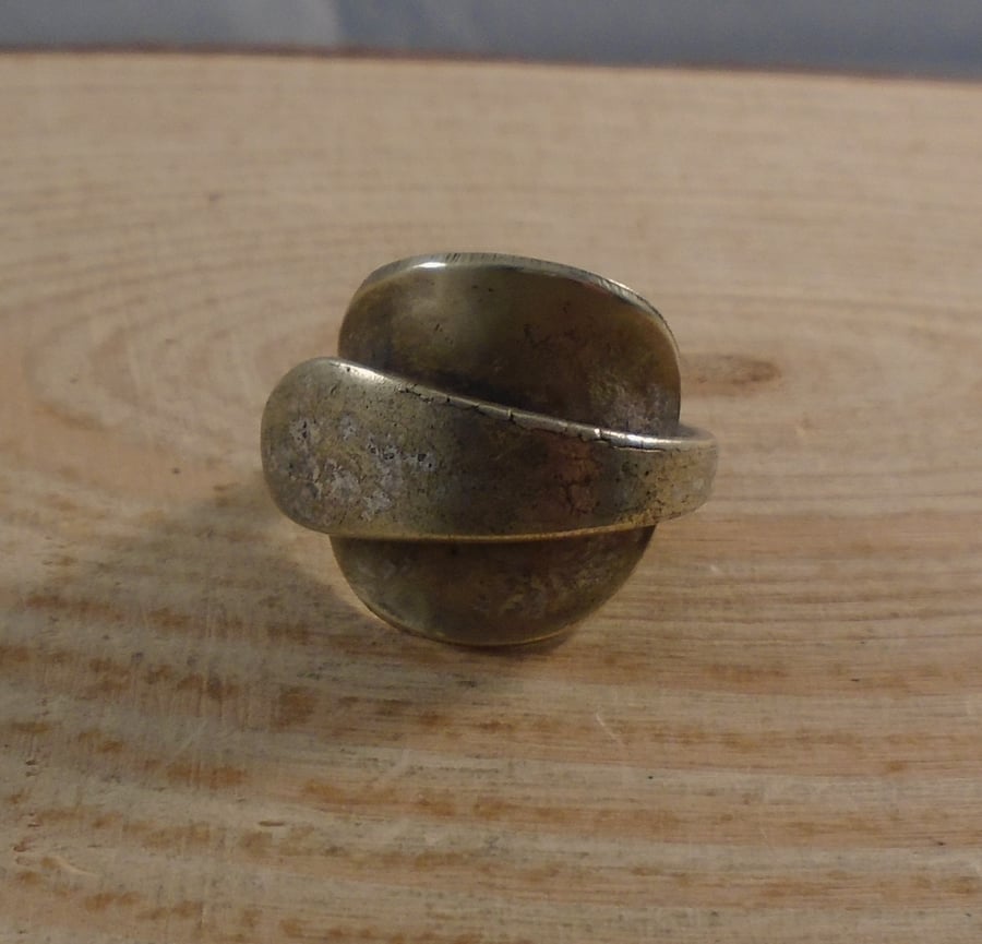 Upcycled Silver Plated Vintage Wrap Mustard Spoon Ring