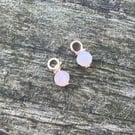 9ct Gold and Faceted Small 3mm Pink Opal Charms 